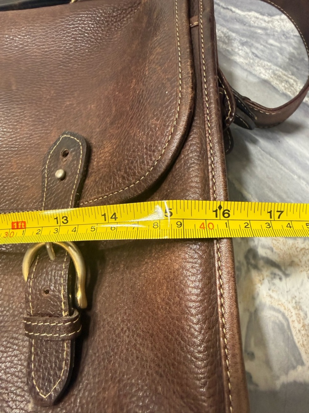 MULBERRY  Brown Leather Buckle Messenger Laptop Bag - Picture 11 of 16